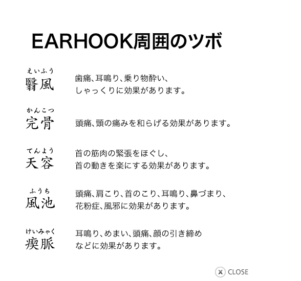 EARHOOK周囲のツボ